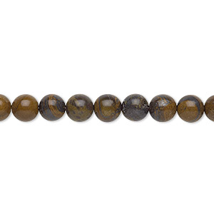 Bead, tiger iron (natural), 6mm round, B grade, Mohs hardness 7. Sold per 15-1/2&quot; to 16&quot; strand.