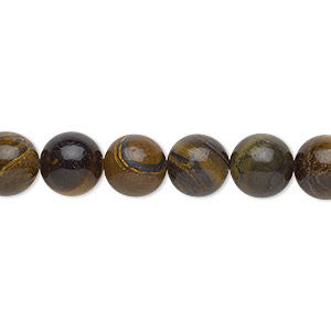 Bead, tiger iron (natural), 8mm round, B grade, Mohs hardness 7. Sold per 15-1/2&quot; to 16&quot; strand.