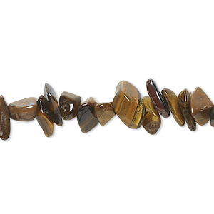 Bead, tigereye (natural), medium chip, Mohs hardness 7. Sold per 36-inch strand.