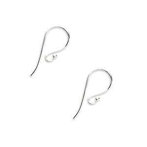 Ear wire, fine silver, 11mm fishhook with 1.5mm ball and open loop, 21 gauge. Sold per pkg of 3 pairs.