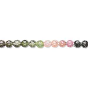 Natural Multi-Color Tourmaline Gemstone Round Beads For Jewelry Making 15"Strand 