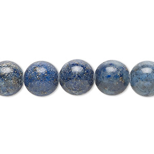 Bead, lapis lazuli (dyed), 10mm round, D grade, Mohs hardness 5 to 6. Sold per 15-inch strand.