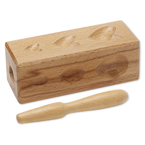 Dapping block, wood, 5 x 2 x 2-inch 4 