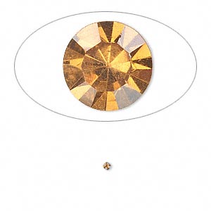 Chaton, glass rhinestone, amber yellow, foil back, 1.5-1.6mm faceted round, PP9. Sold per pkg of 72.