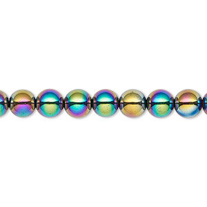 Bead, Hemalyke&#153; (man-made), rainbow, 6mm round. Sold per 15-1/2&quot; to 16&quot; strand.