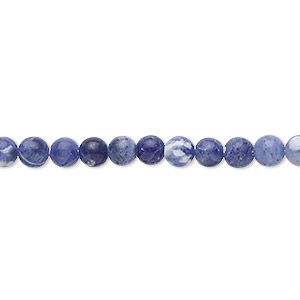 Bead, sodalite (natural), 4mm round, B grade, Mohs hardness 5 to 6. Sold per 15-1/2&quot; to 16&quot; strand.