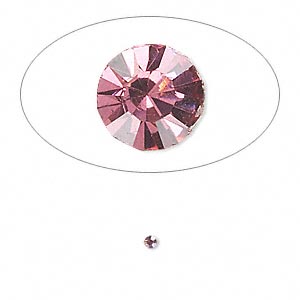 Chaton, glass rhinestone, rose, foil back, 1.8-1.9mm faceted round, PP12. Sold per pkg of 72.