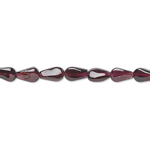 Bead, garnet (dyed), 6x4mm-9x5mm hand-cut teardrop, C grade, Mohs hardness 7 to 7-1/2. Sold per 15-1/2&quot; to 16&quot; strand.
