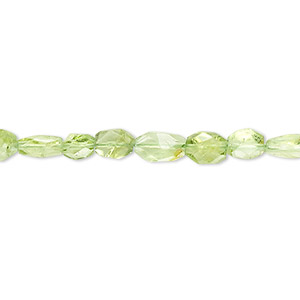 Bead, peridot (natural), 6x4mm hand-cut faceted oval, B- grade, Mohs hardness 6-1/2 to 7. Sold per 15-1/2&quot; to 16&quot; strand.
