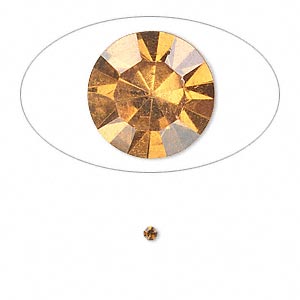 Chaton, glass rhinestone, amber yellow, foil back, 1.9-2.0mm faceted round, PP13. Sold per pkg of 72.