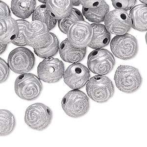 Beads Acrylic Silver Colored