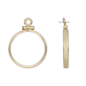 Drop, 14Kt gold-filled, 20mm open round with 19mm screw-fastened flat round bezel setting. Sold individually.