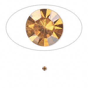 Chaton, glass rhinestone, amber yellow, foil back, 2.0-2.1mm faceted round, PP14. Sold per pkg of 72.