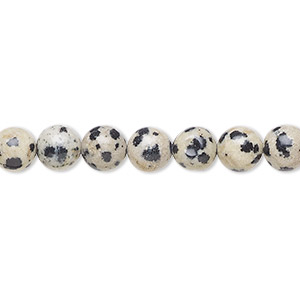 Bead, Dalmatian jasper (natural), 6mm round, B grade, Mohs hardness 6-1/2 to 7. Sold per 15-1/2&quot; to 16&quot; strand.