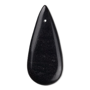 Focal, blackstone (dyed), 46x20mm flat teardrop, B grade, Mohs hardness 6-1/2 to 7. Sold individually.