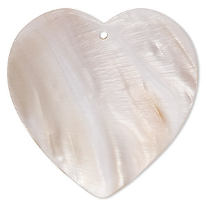 Focal, pearl shell (natural), 51x51mm heart, Mohs hardness 3-1/2. Sold per pkg of 2.