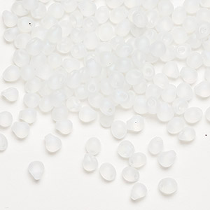 Seed bead, Miyuki, glass, transparent matte rainbow clear, (DP131FR), 4x3.4mm fringe. Sold per 10-gram pkg.