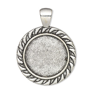 Pendant Settings Silver Plated/Finished Silver Colored