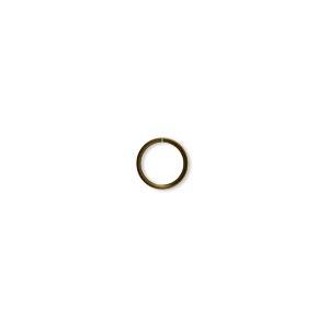 Jump ring, antique brass-plated steel, 7mm round, 5.8mm inside diameter, 22 gauge. Sold per pkg of 500.