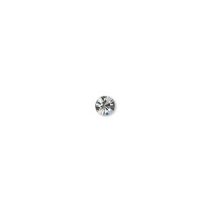 Chaton, glass rhinestone, black diamond, foil back, 4-4.1mm faceted round, PP32. Sold per pkg of 48.