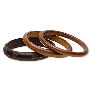 Bracelet, bangle, stained wood, dark and light brown, 8-15mm wide with etched butterfly design, 7-1/2 inches. Sold per pkg of 3.