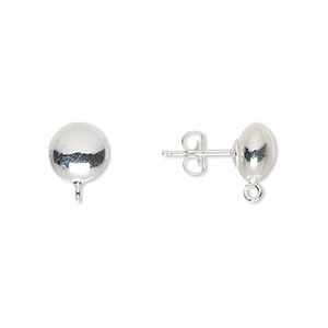 Ball and Half Ball Sterling Silver Silver Colored