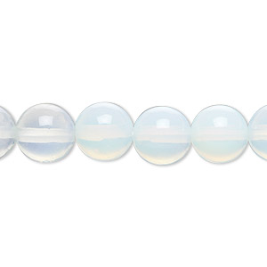 Bead, sea &quot;opal&quot; (glass), translucent to semitranslucent, 10mm round. Sold per 15-1/2&quot; to 16&quot; strand.