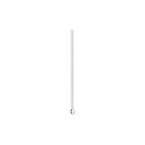 Head pin, sterling silver, 1 inch with 1.5mm ball, 24 gauge. Sold per pkg of 10.