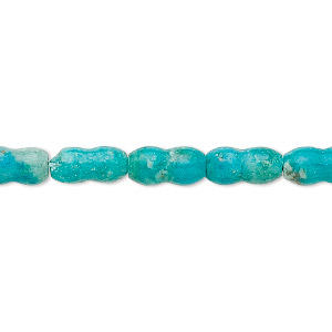 Bead, turquoise (dyed / stabilized), 10x7mm dog bone, B grade, Mohs hardness 5 to 6. Sold per 15&quot; to 16&quot; strand.