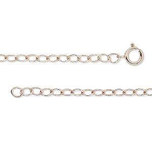 Chain, 14Kt rose gold-filled, 2.7mm cable, 18 inches with springring clasp. Sold individually.