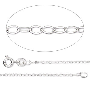 Chain, Gossamer&#153;, sterling silver, 1.2mm cable, 18 inches with springring clasp. Sold individually.