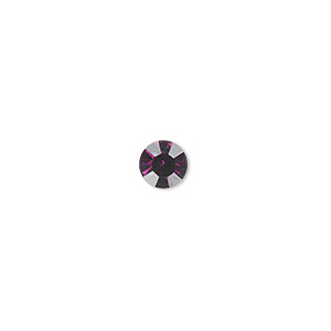 Chaton, glass rhinestone, amethyst purple, foil back, 6.14-6.32mm faceted round, SS29. Sold per pkg of 18.