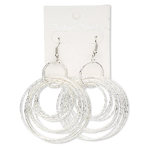 Fishhook Earrings Silver Plated/Finished Silver Colored