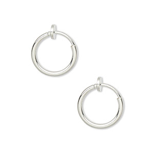 Hoop Earrings Silver Plated/Finished Silver Colored