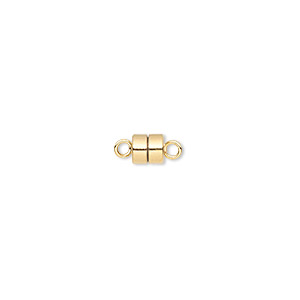 Clasp, magnetic, 14Kt gold-filled, 5x4mm barrel. Sold individually.