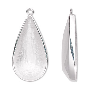 Focal, Almost Instant Jewelry&#153;, sterling silver, 32x17.5mm teardrop with 30x15mm teardrop glue-in setting. Sold individually.