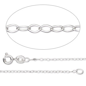 Chain, Gossamer&#153;, sterling silver, 1.2mm cable, 7-1/2 inches with springring clasp. Sold individually.