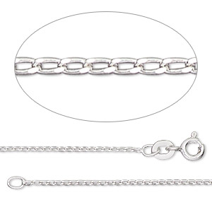 Chain, Gossamer&#153;, sterling silver, 1mm curb, 7-1/2 inches with springring clasp. Sold individually.