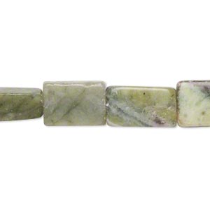 Bead, multi-serpentine (natural), 13x9mm-17x10mm flat rectangle, C grade, Mohs hardness 2-1/2 to 6. Sold per 15&quot; to 16&quot; strand.