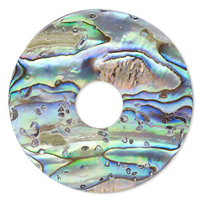 Focal, paua shell (natural), 39mm donut, Mohs hardness 3-1/2. Sold individually.