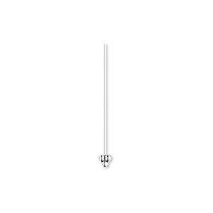 Head pin, sterling silver, 1 inch with 3-ball end, 24 gauge. Sold per pkg of 10.