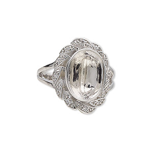 Ring Settings Rhodium-plated Silver Colored