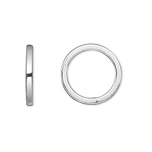 Jump ring, sterling silver, 16mm soldered round square wire, 12mm