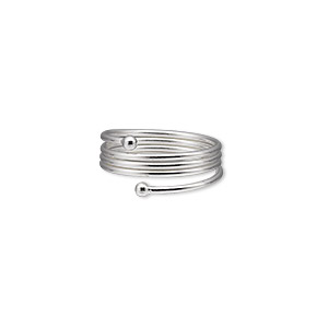 Ring, sterling silver, 5-8mm wire spring, adjustable. Sold individually.