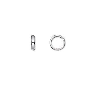 Jump ring, sterling silver, 8mm soldered round, 5.5mm inside diameter, 12 gauge. Sold per pkg of 10.