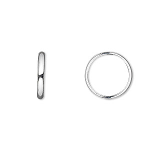 Jump ring, sterling silver, 14mm soldered round, 12mm inside diameter, 12 gauge. Sold per pkg of 4.