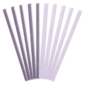 Sanding file, abrasive and foam, dark purple and light purple, 100 and 150 grit, 6-1/2 x 1/4 inch rectangle. Sold per pkg of 10.