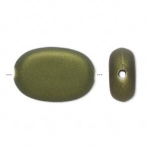 Green Oval Acrylic Beads 29x16mm 12 Beads
