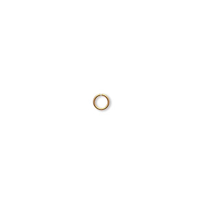 Jump ring, 14Kt gold, 3.5mm round, 2.5mm inside diameter, 24 gauge. Sold per pkg of 4.