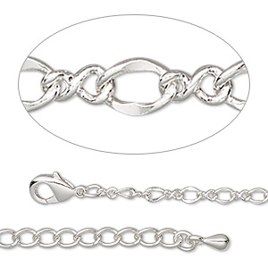 Extender chain, sterling silver, 1.5mm snake, 1-1/4 inches. Sold per pkg of  2. - Fire Mountain Gems and Beads